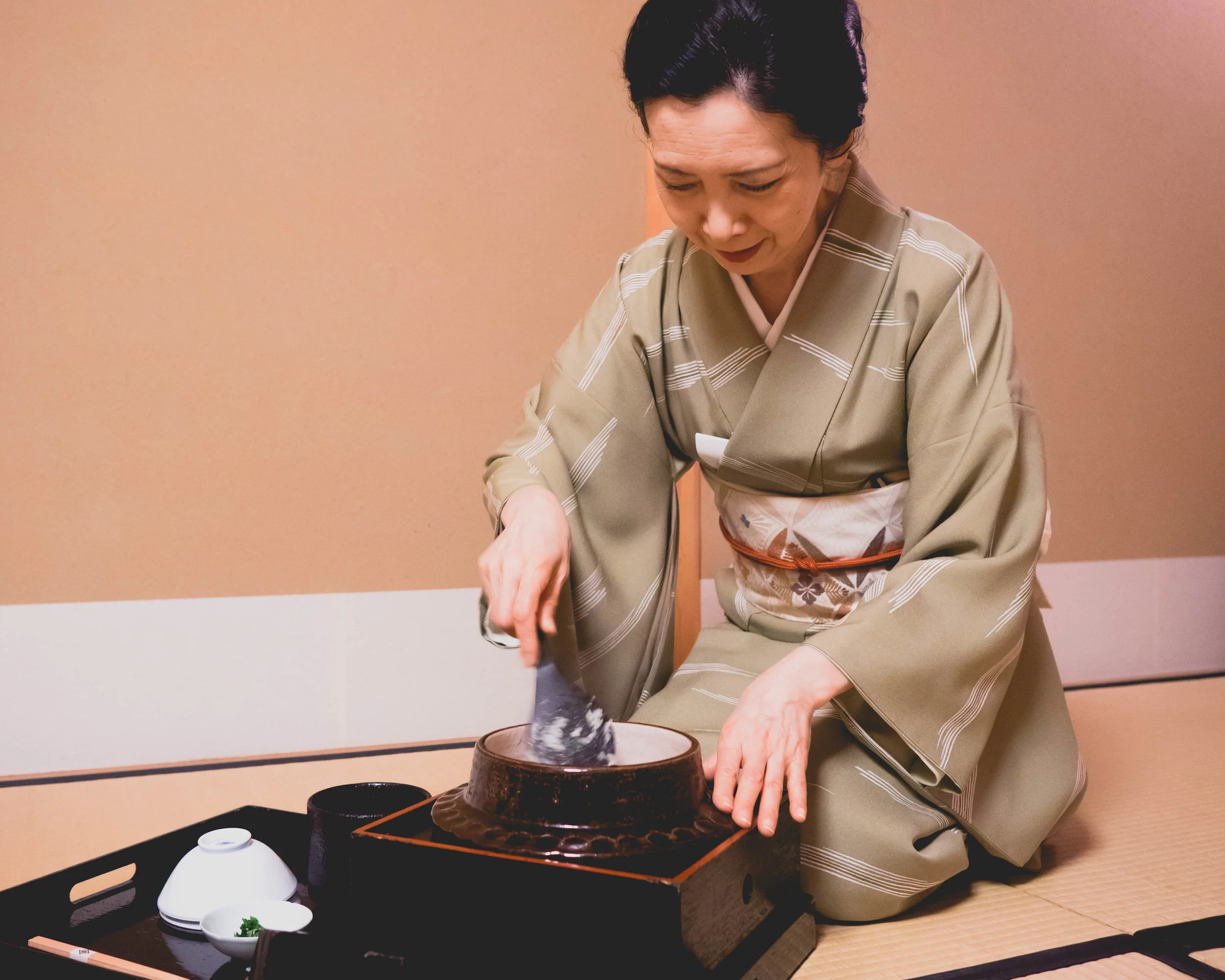 mixing and serving of bamboo shoot rice .
