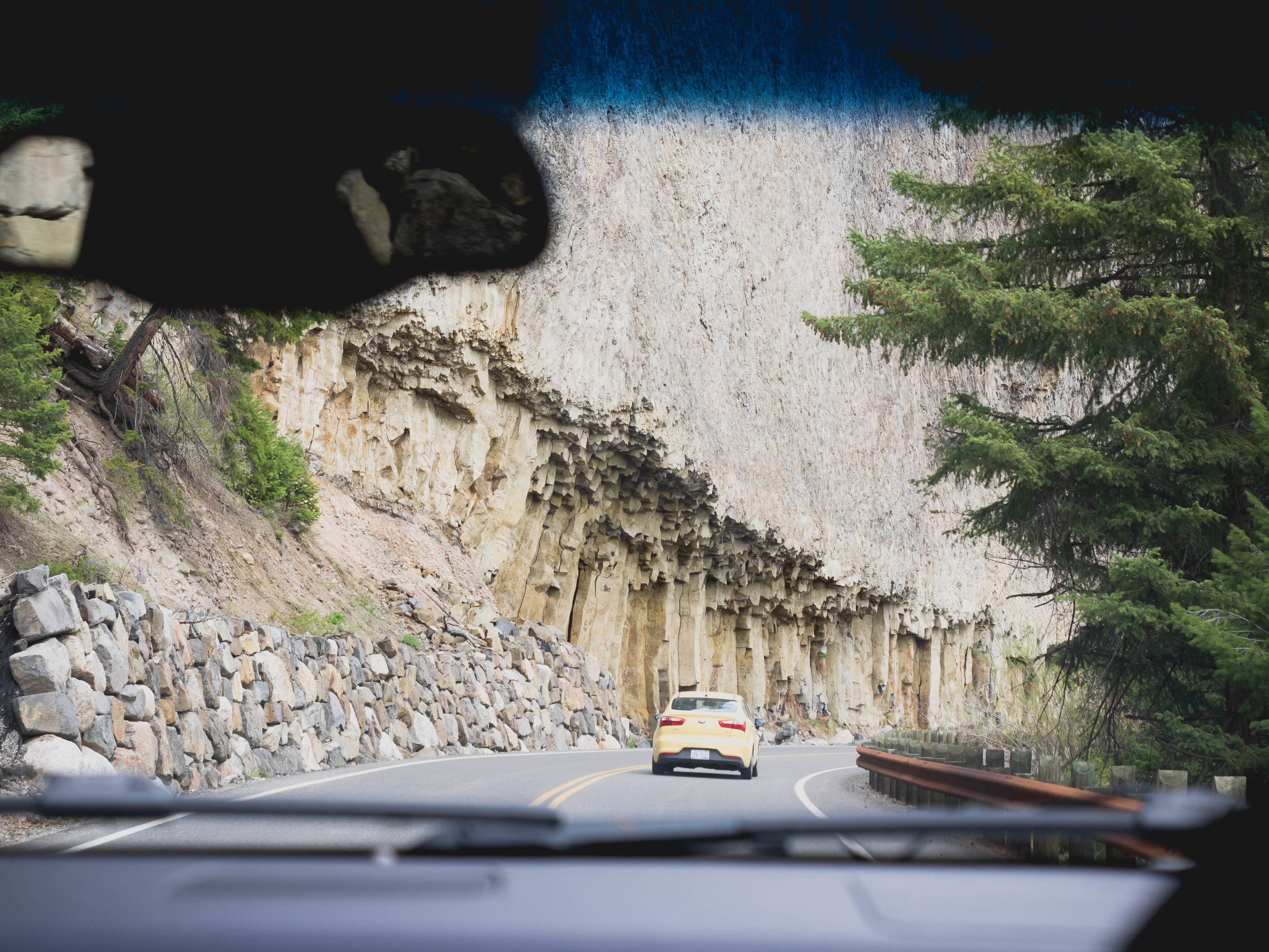 driving past giant basalt columns.