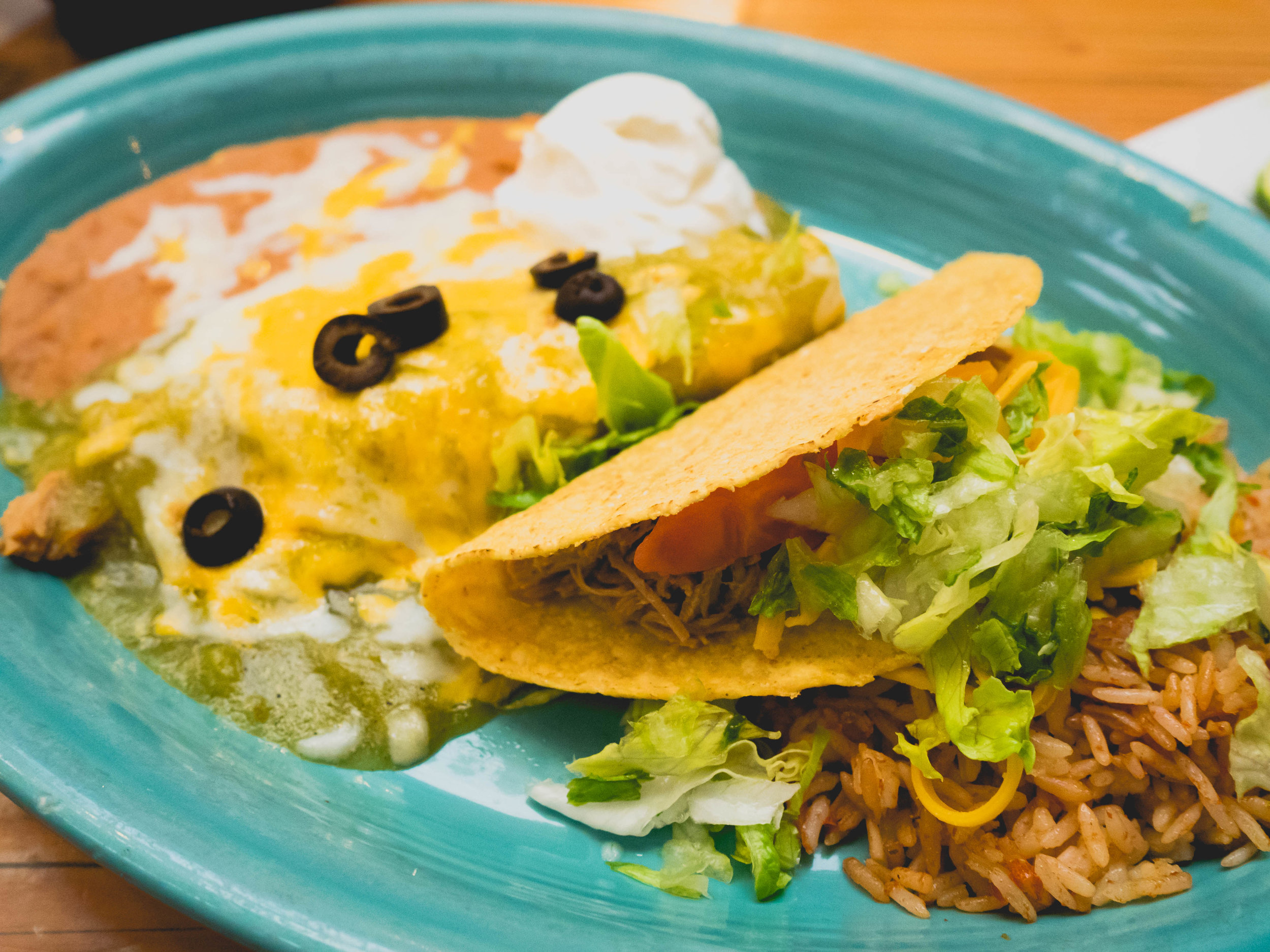 taco enchilada plate.