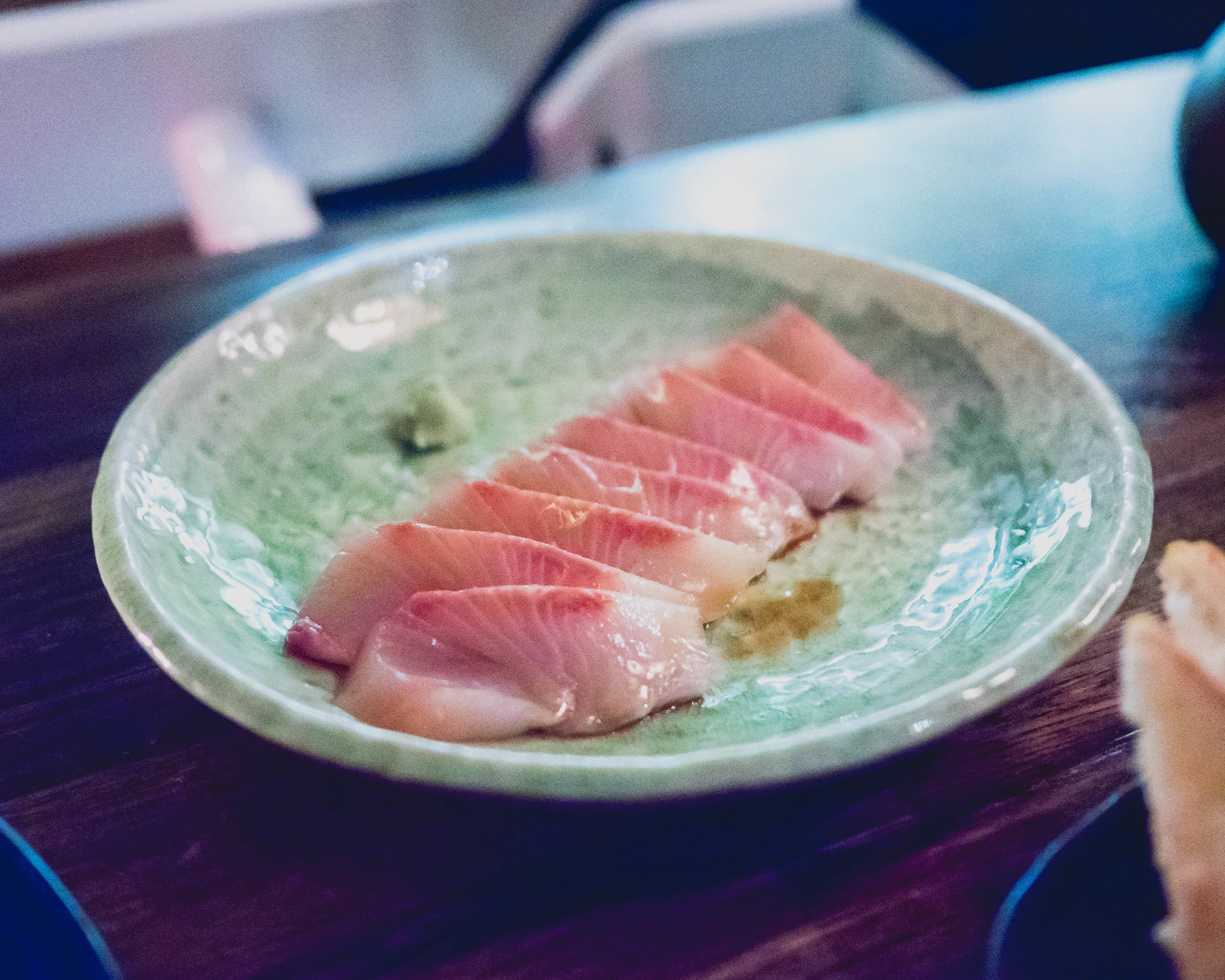 hiramasa sashimi with aged soy.