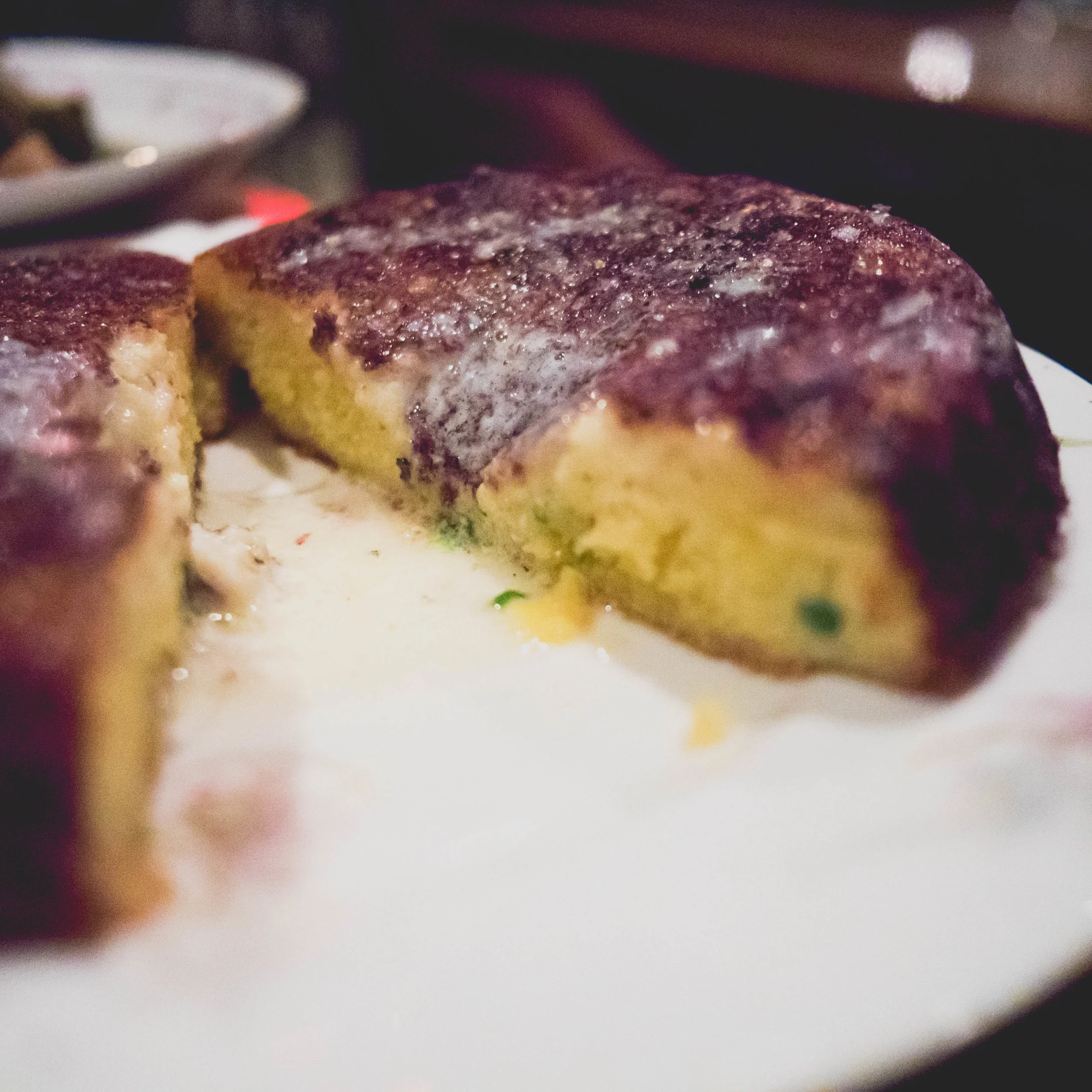 corn bread close-up.