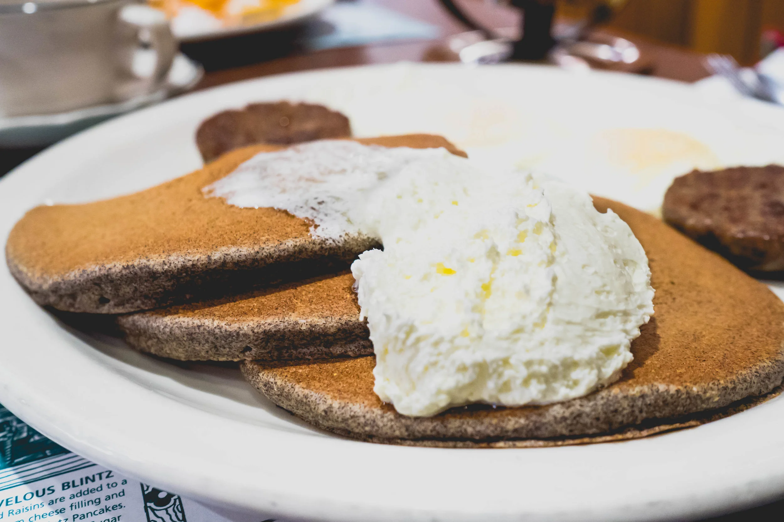 smoky mountain buckwheat cakes with whipped butter.