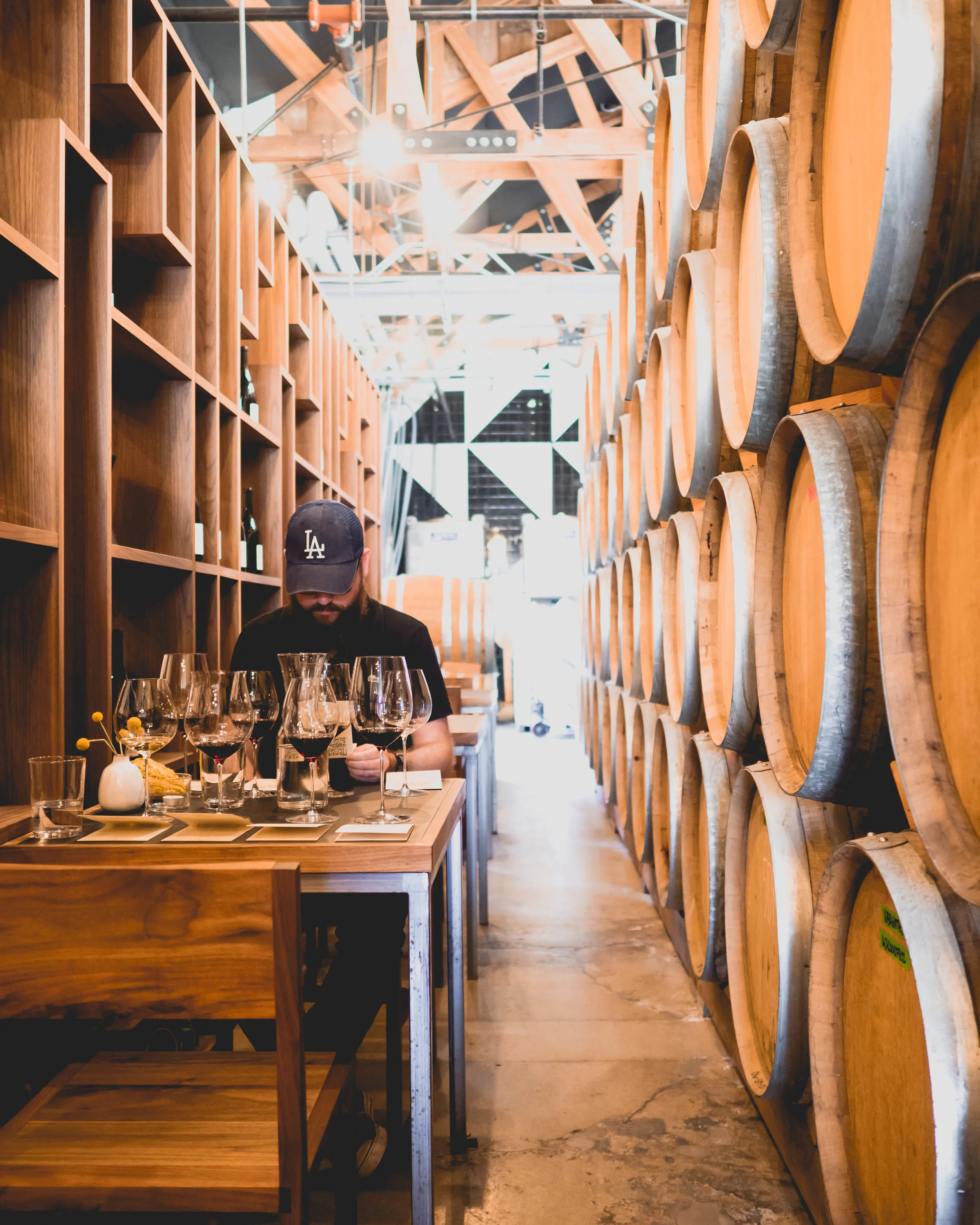 inside the tasting room at potek winery .