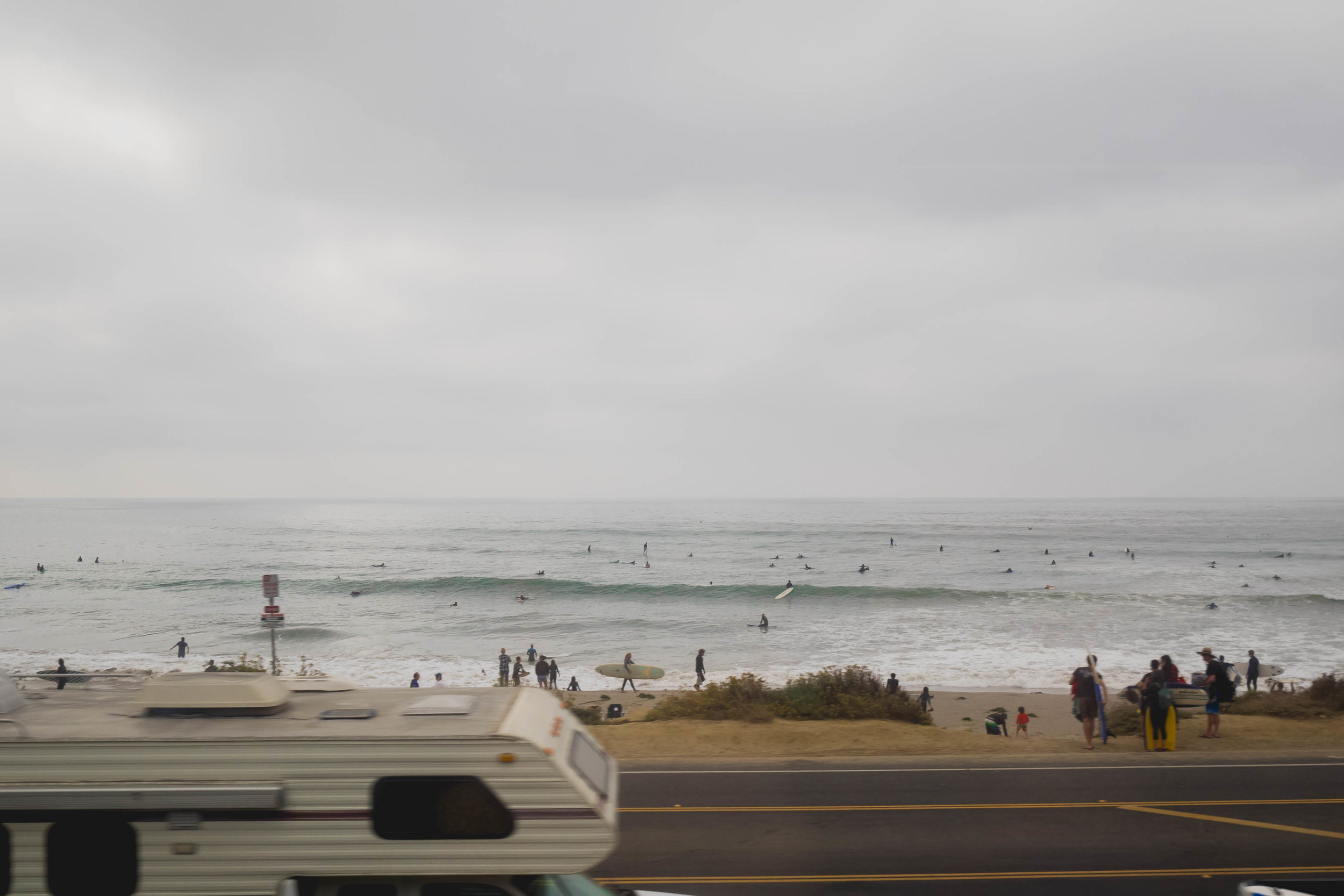 passing a popular surf spot.