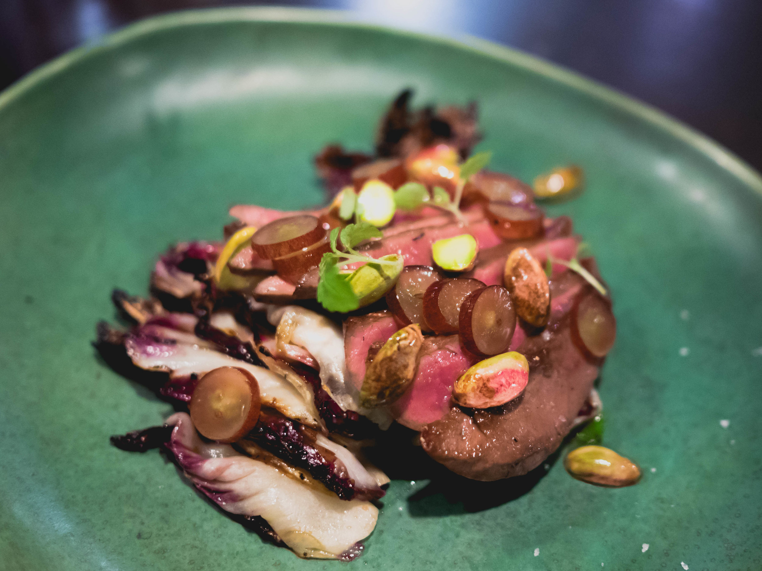 rose veal heart, radicchio, grapes .