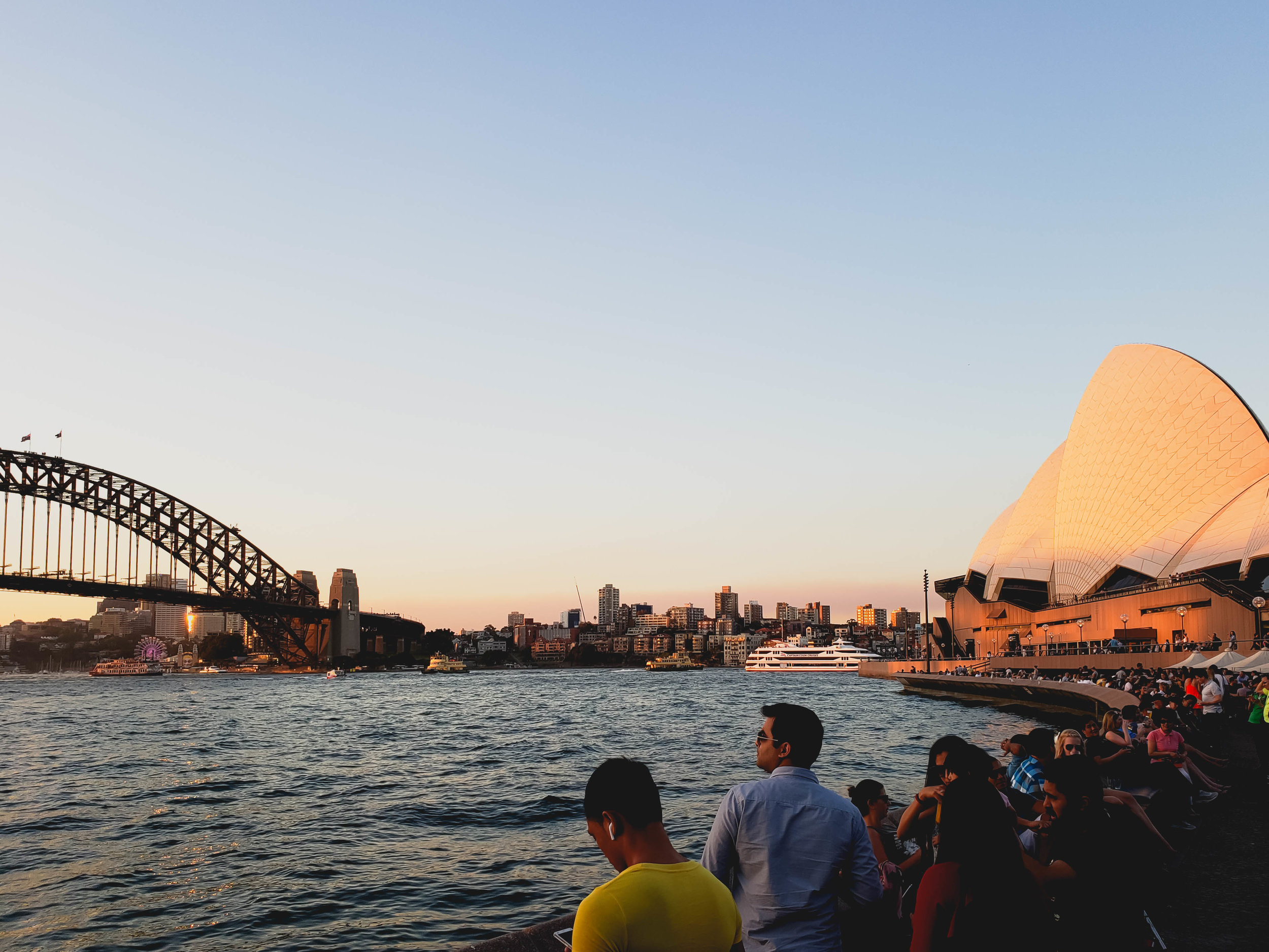 view from the opera bar at sunset.