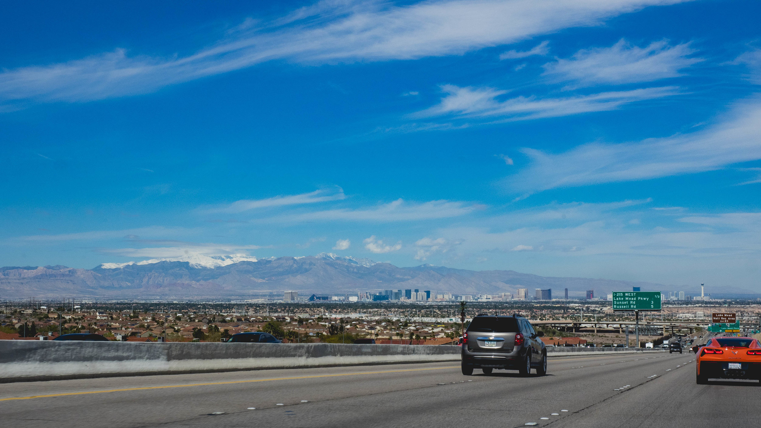 heading back toward the las vegas strip.