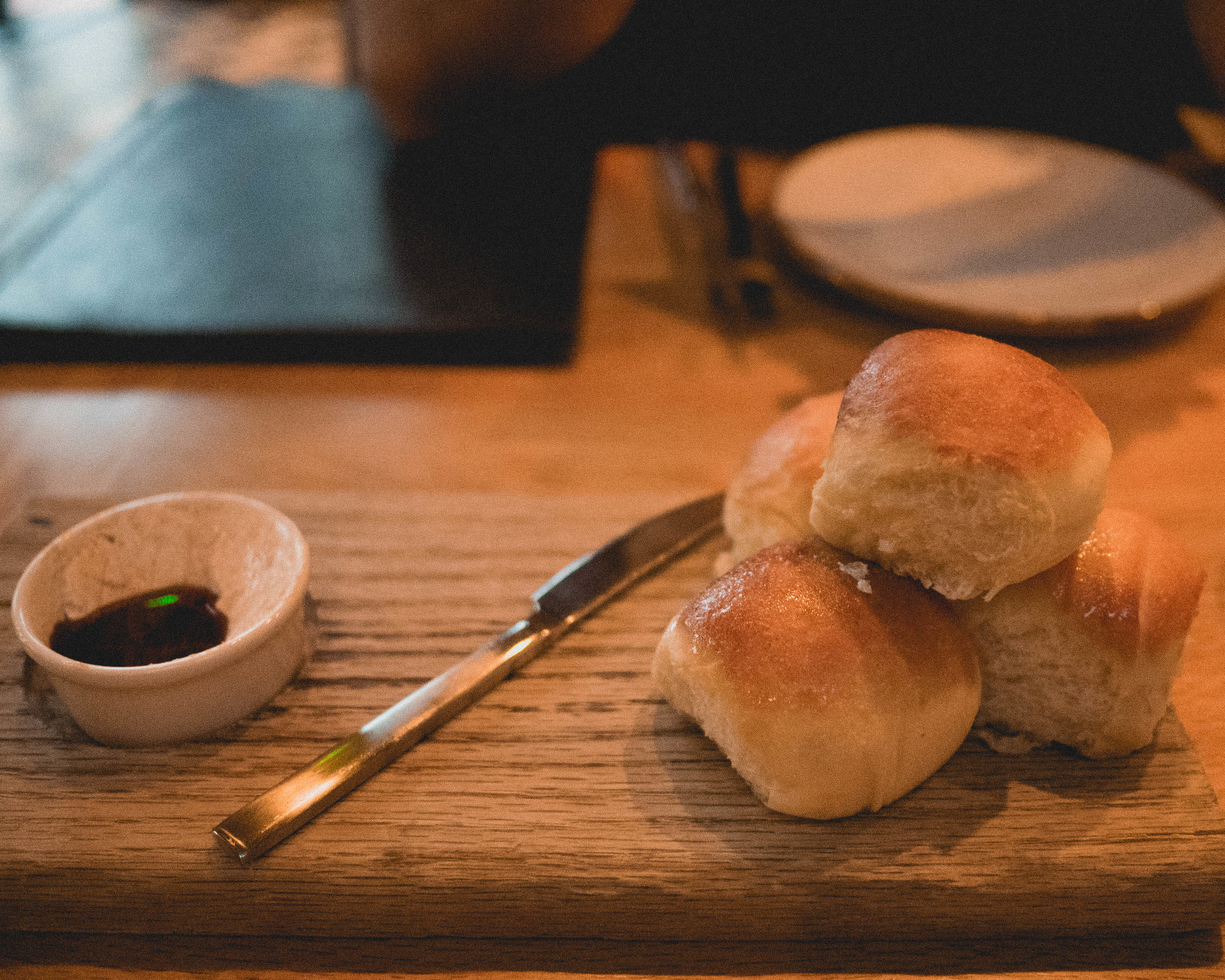 house bread , honey butter, sea salt.