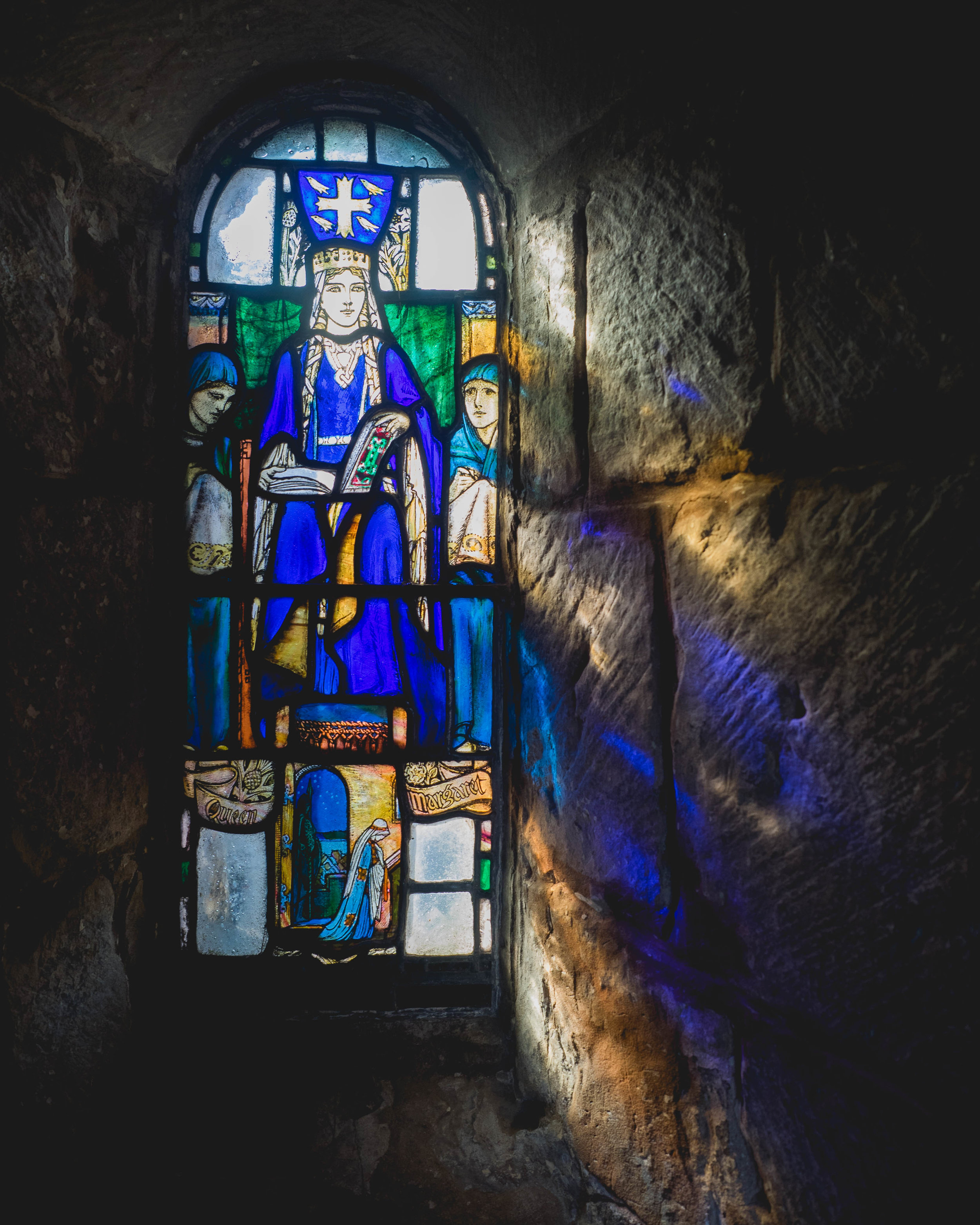stained glass in st. margarets’s chapel.
