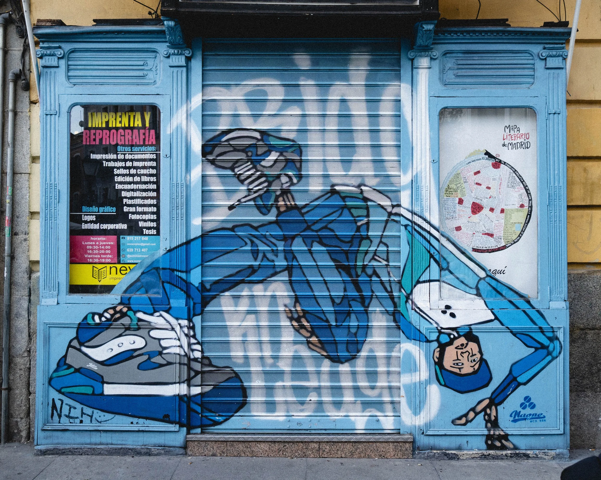 street art in madrid, spain.