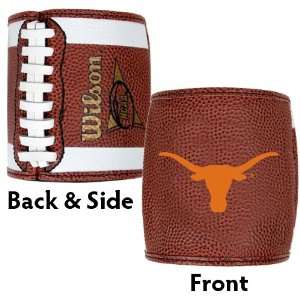 LONGHORNS: LEATHER LIKE FOOTBALL KOOZIE