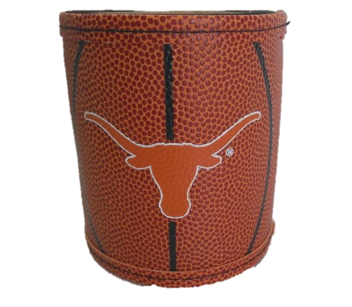 LONGHORNS: LEATHER LIKE BASKETBALL KOOZIE