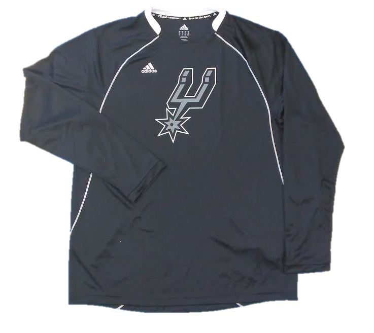 SPURS: LONG SLEEVE- ADIDAS DRI FIT BLACK WITH LOGO- MENS- SIZES L & XL