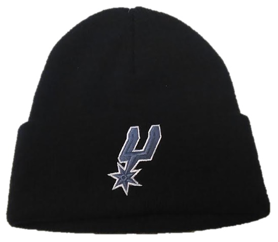 SPURS: BEANIE- BLIK W/GREY LOGO ON FRONT & SPURS ON BACK (WHITE)- CUFFED STYLE KZM26- ONE SIZE FITS MOST