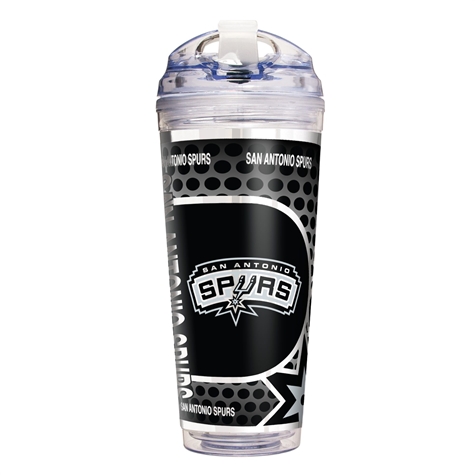 SPURS: TUMBLER- ACRYLIC DOUBLE WALL W/ METALLIC GRAPHICS- 24 OZ