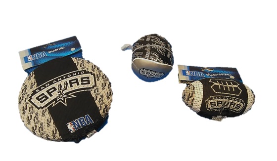 SPURS: TOYS- SPLASH DISC, VINYL BALL, SPLASH FOOTBALL (INDIVIDUAL OR ASSORTMENT)