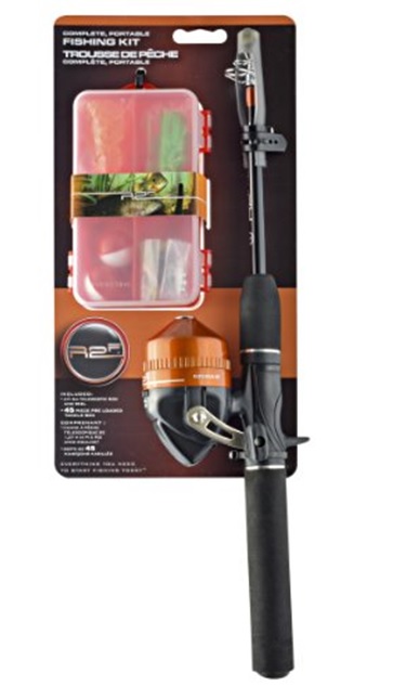 READY 2 FISH COMPLETE, PORTABLE FISHING KIT MULTI-SPECIE CLOSED REEL, 4FT 6 IN TELESCOPIC ROD & REEL, 45 PIECE PRE LOADED TACKLE BOX, 6 PER CASE