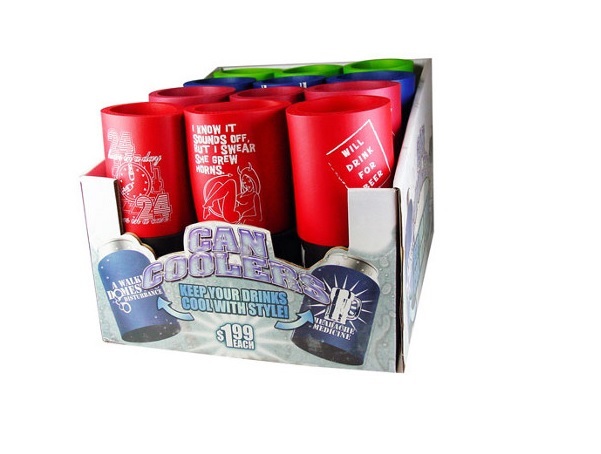 KOOZIE : FOAM ADULT FUNNY SAYINGS : ASSORTED COLORS: 24 PER DISPLAY