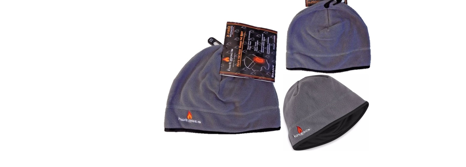 hot mocs: Black and Gray Adult Thermal Winter Fleece Lined Beanie Hat