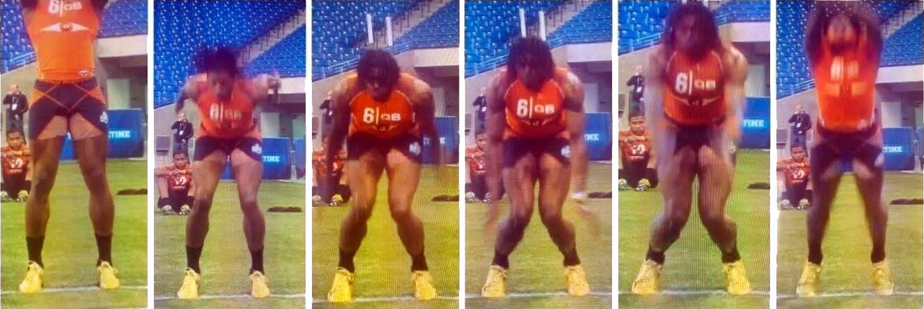 You can see the knees caving due to a lack of hip stability?