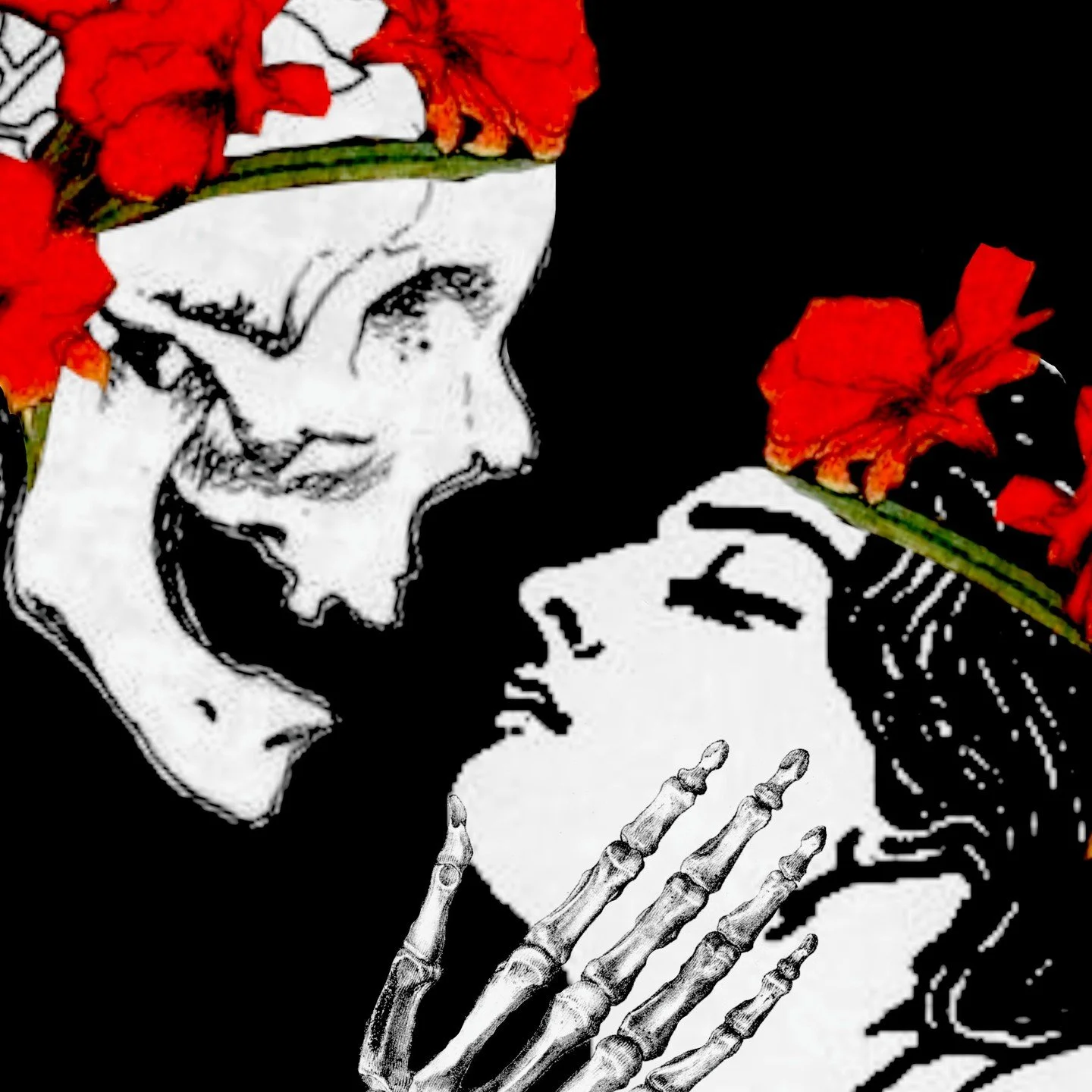 Februllage Day 14 prompt Romance
Title "The Persistent Suitor"
#februllage #februllage2025 #romance #digitalcollage #collage #valentine #valentinesday #death #dansemacabre #skeleton #goth #gothlove