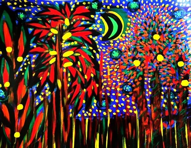  Summer Evening in Pasadena,&nbsp;2015  Acrylic on Paper,&nbsp;14 X 17 in 