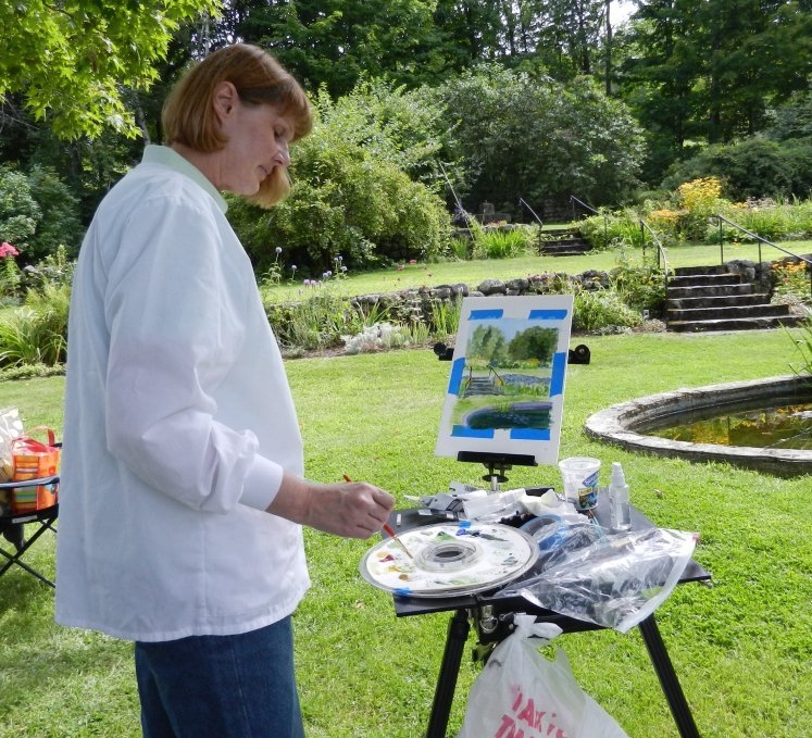Lynn painting plein air at the Rocks Estate.