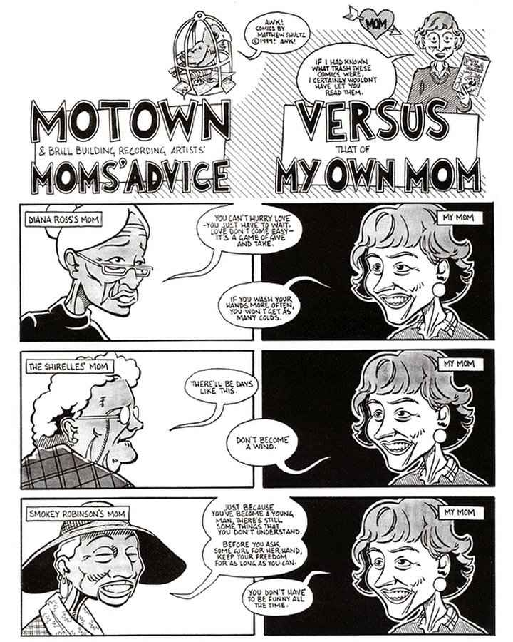 Happy Mother&rsquo;s Day to mine &amp; all the other mothers out there. Here&rsquo;s a comic I made 25(!) years ago about the wisdom my mom imparted to me in youth. Love you, Mom.

#mothersday
#comics