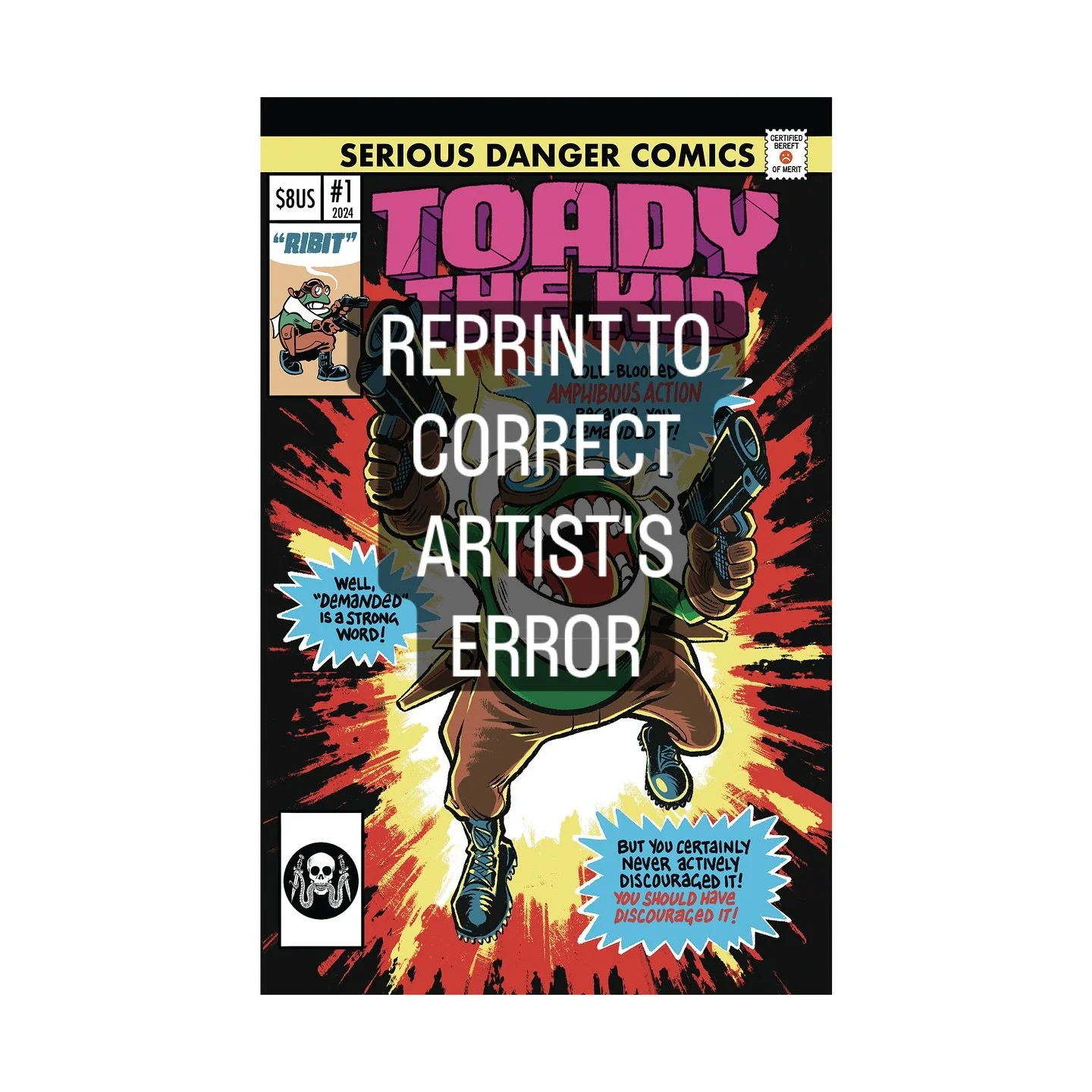 Hi, I'm embarrassed to have to share this announcement, but it is necessary.

I just learned there's racist language in TOADY THE KID no. 1, which came out about a year ago.

This happened through sheer ignorance on my part. I had not heard this slur