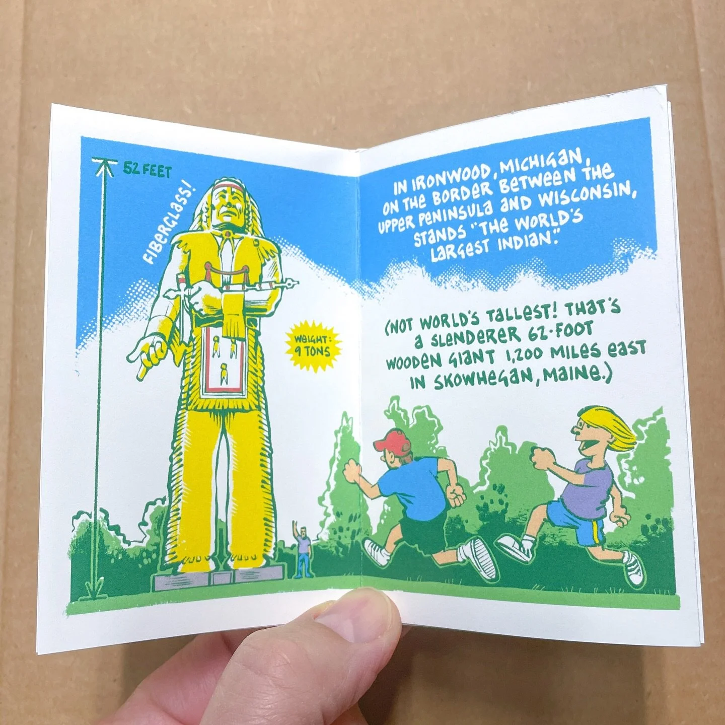 May's Teeny Weeny Ziney is about Hiawatha, a 52-foot roadside tourist attraction in Ironwood, Michigan. It should be arriving in subscribers' mailboxes soon, if it's not there already. Thanks!

#TEENYWEENYZINEY 
#ironwoodmichigan 
#makingcomics