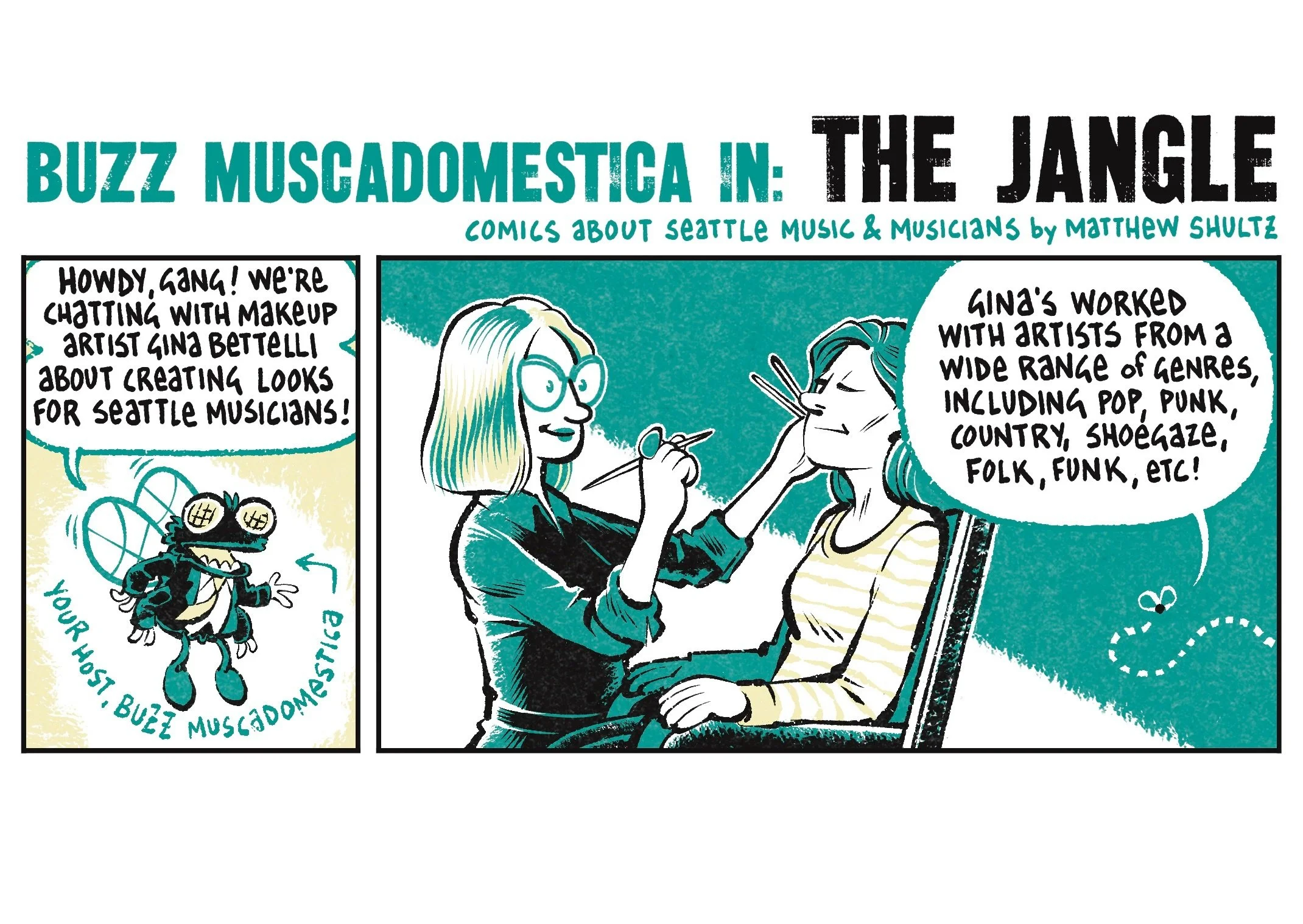 I made another comic about Seattle music for&nbsp;@echothearts

This one&rsquo;s about makeup artist @ginabettellimakeup 

You can read the whole thing at evergreenecho.org/comics (link in bio) 👍🏻