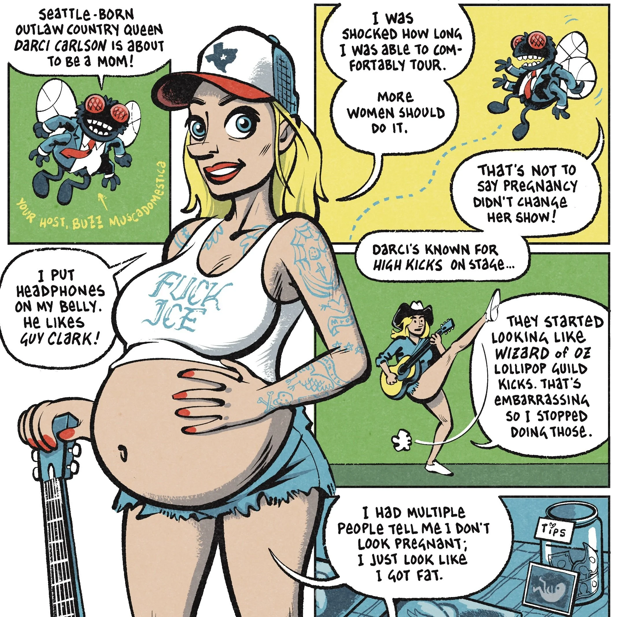 I made another comic about Seattle music for&nbsp;@echothearts

This one&rsquo;s about outlaw country diva and mom-to-be Darci Carlson (@darcidarling)

You can read the whole thing at evergreenecho.org/comics (link in bio)!