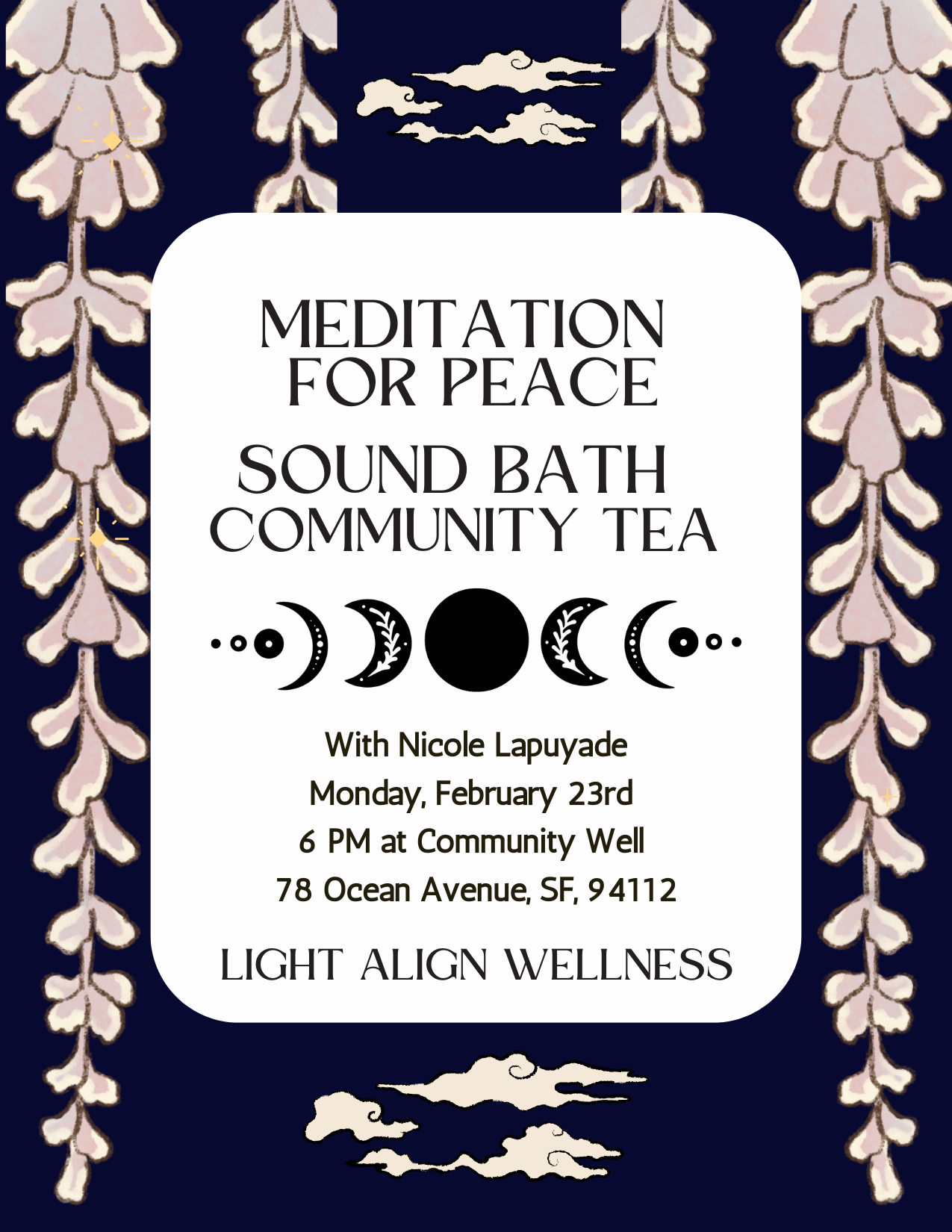 Meditation for Peace with Sound Bath &amp; Community Tea
