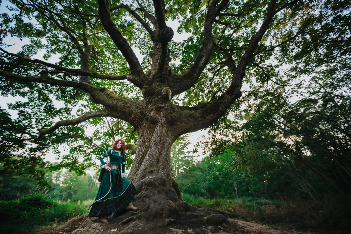 Brave's Merida with cosplay costume design and model Fairy Skye | Analeigh Cosplay. Photography by Mimsical Photography. 