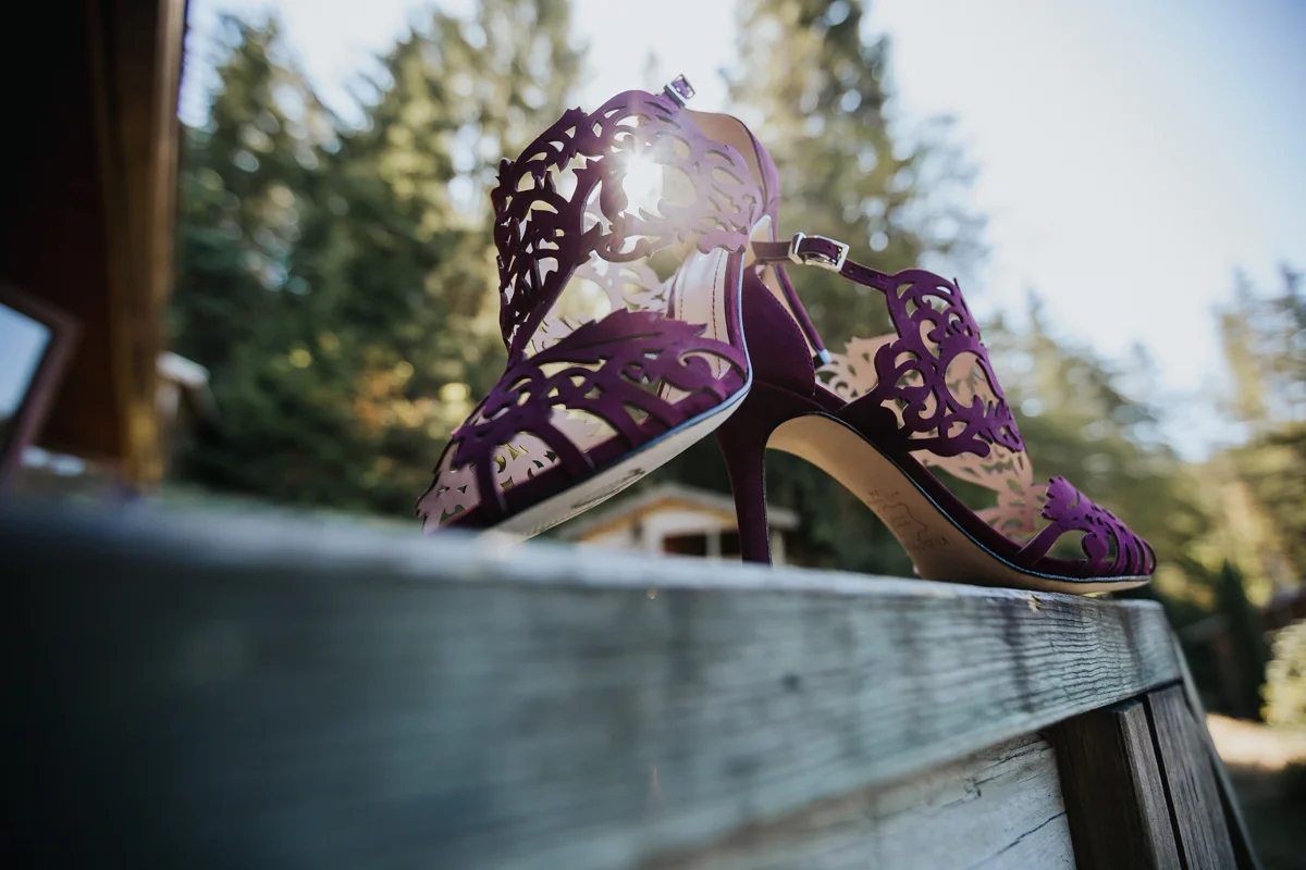Purple/burgundy laser cut-out wedding shoes Klub Nico 3 Laser cut out sandle high heels Mimsical Photography Documentary Wedding Photography, Camp Howdy, Belcarra Provincial Park, North Vancouver. Purple and Grey Wedding Colours, Natural Greenery, Rustic Details, Summer, Lace and chiffon, big wedding, greek, lower mainland, british columbia, real, genuine, candid