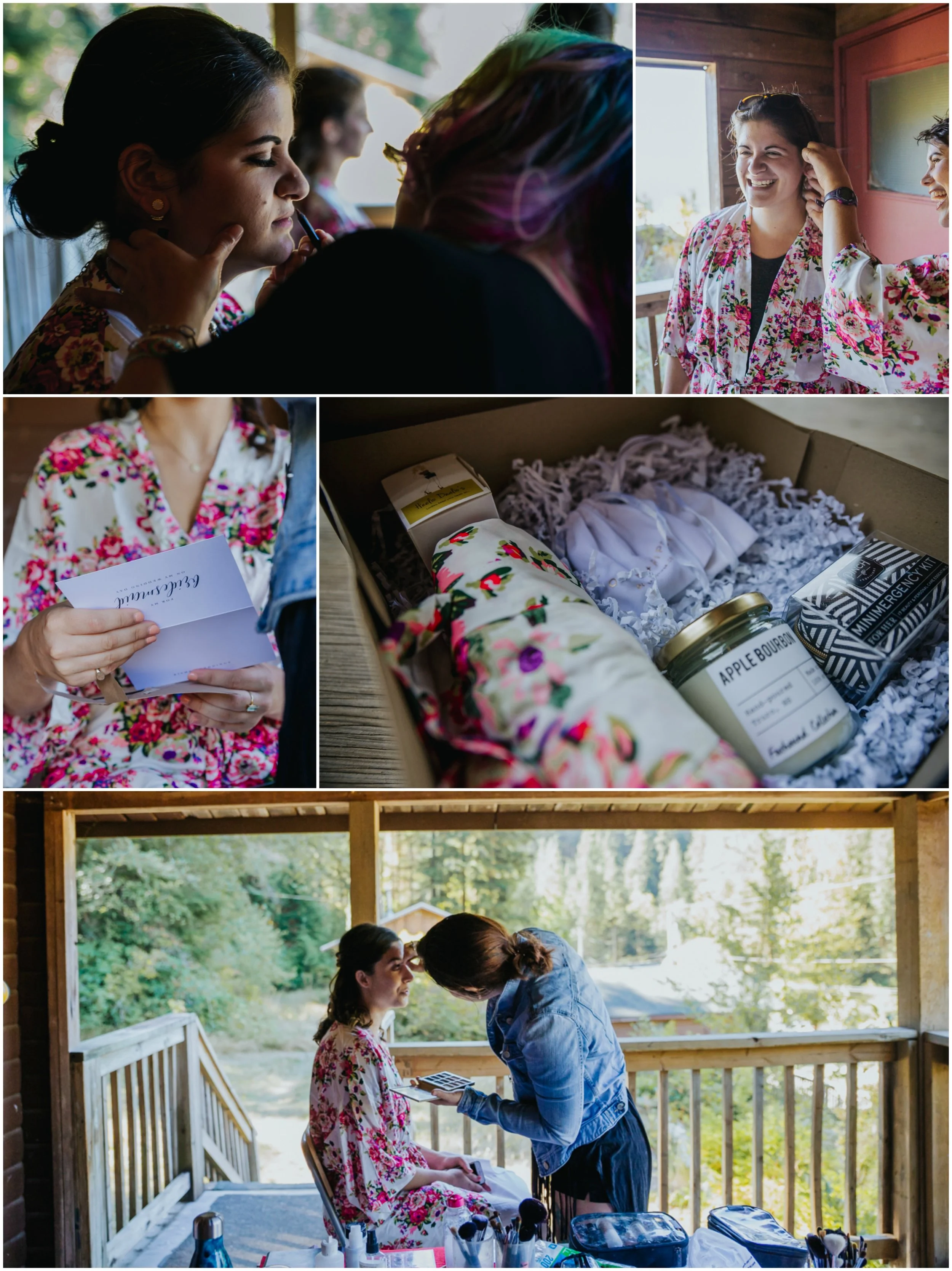 bridesmaid prep and gift boxes Mimsical Photography Documentary Wedding Photography, Camp Howdy, Belcarra Provincial Park, North Vancouver. Purple and Grey Wedding Colours, Natural Greenery, Rustic Details, Summer, Lace and chiffon, big wedding, greek, lower mainland, british columbia, real, genuine, candid