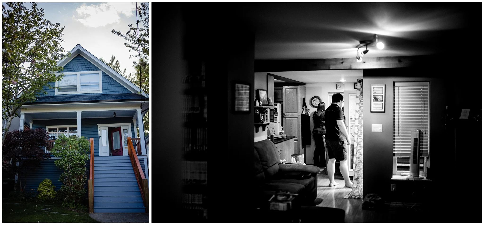 Granville Island Public Market Candid Documentary Engagement Photos Making Dinner In home Romantic BBQ fun plus size couple_0013.jpg