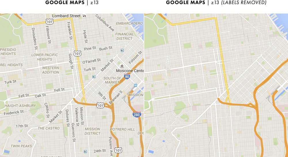 Google maps turn off labels in map view