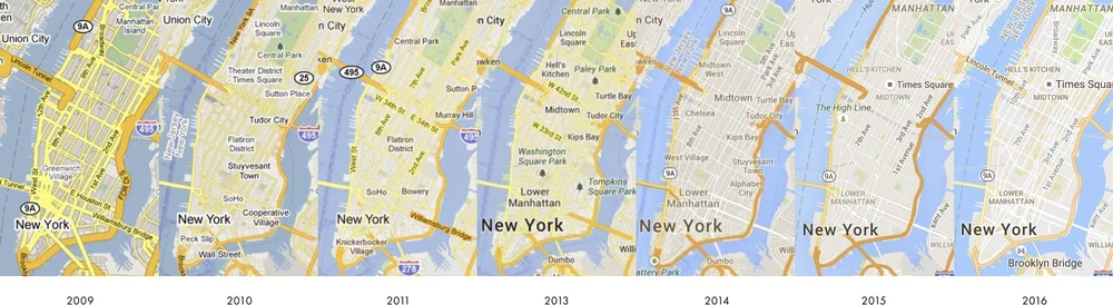Google Map Over Time A Year Of Google Apple Maps
