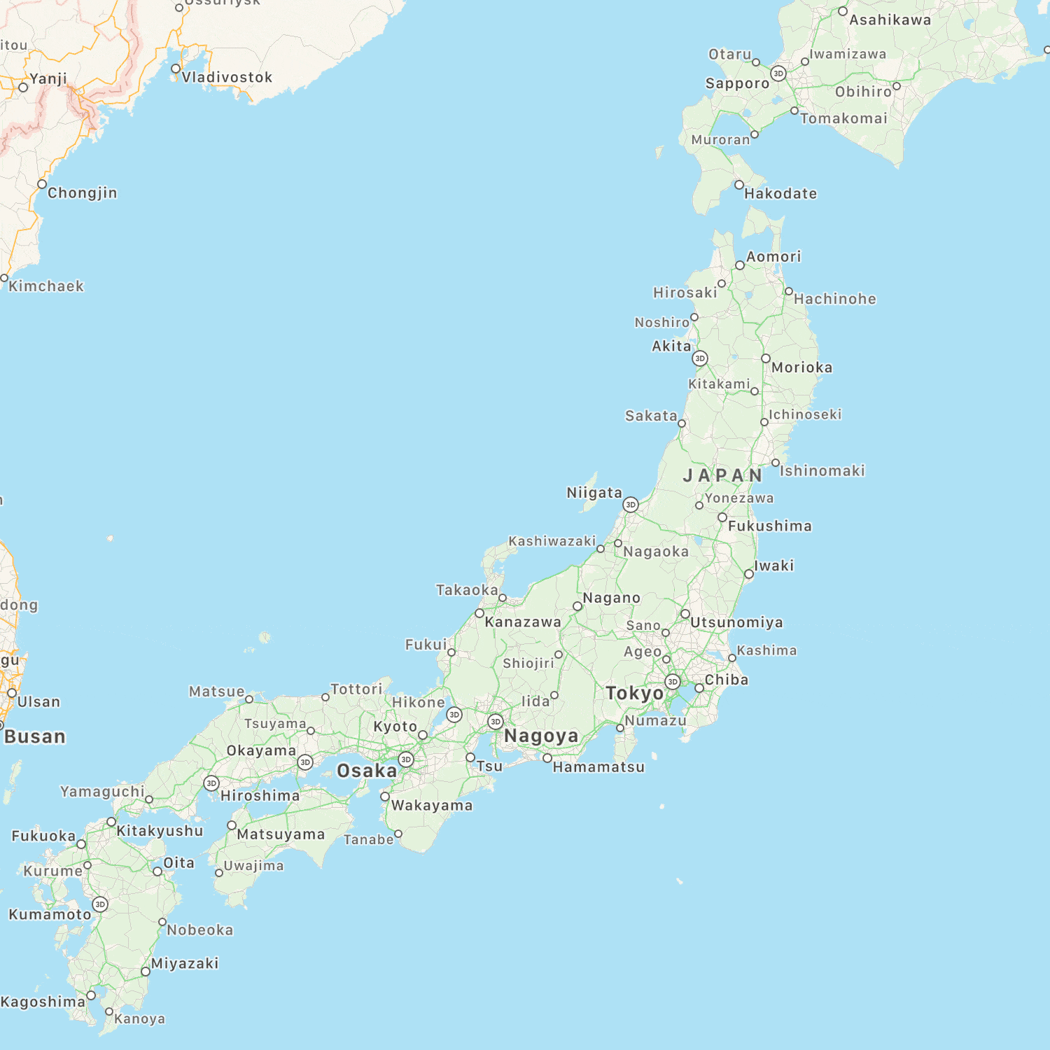 Apple’s Upgraded Cartography for Japan