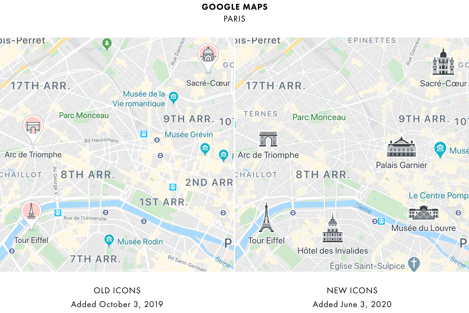 Google Maps Adds AppleStyle Landmark Icons