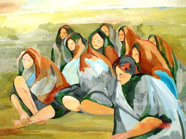 13. f. mereu, donne del deserto, tempere su tela, 2001.jpg