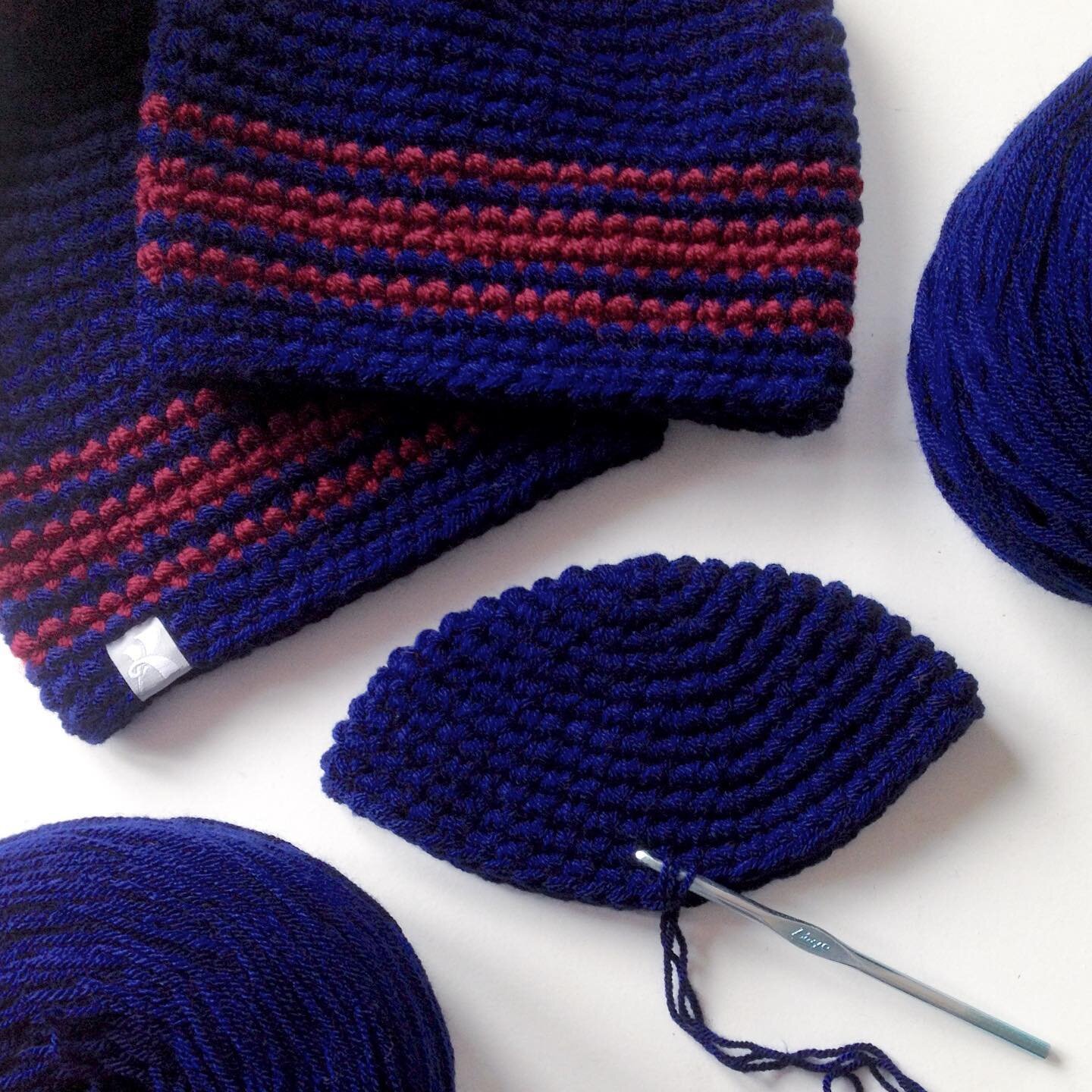 The first of many progress pics to come. 😬 

_____________________✍
#designyourown #progress #workinprogress #custombeanies #custom #beanies 
#handmade #crochet #winterbeanies#pompom #bobble #skibeanie #maker#crochetgirlgang #ilovecrochet#snowboardb