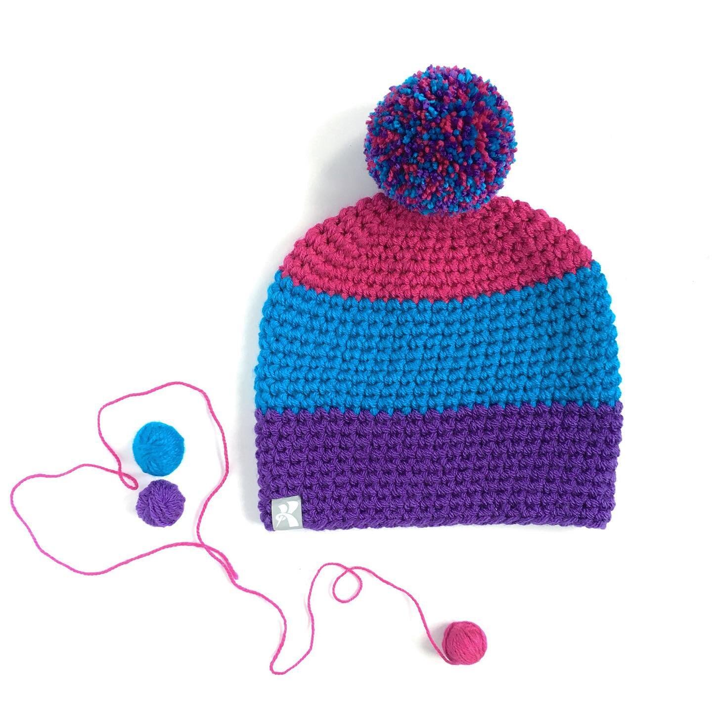 Gorgeous pompom beanie for my friend. 💗💙💜 You can design your own from www.kbeanies.com or www.etsy.com/uk/shop/KBeanies 
__________________________________✍️
#designyourown  #custombeanie #colourblock #design
#pompom #pompombeanie  #blues #skihat