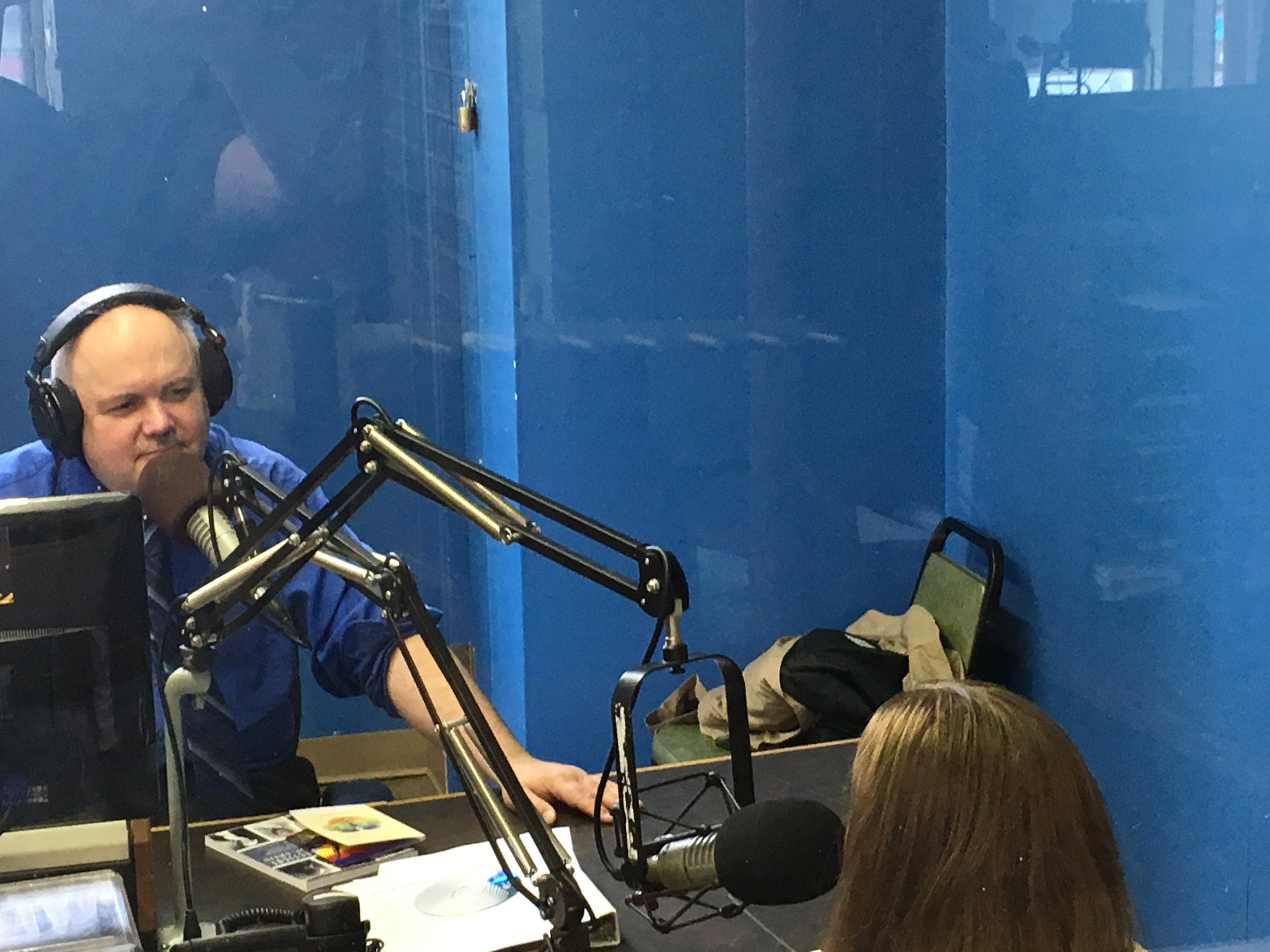 J. Timothy Quirk interviewing another Connecticut luminary (my wife Amy Nawrocki).