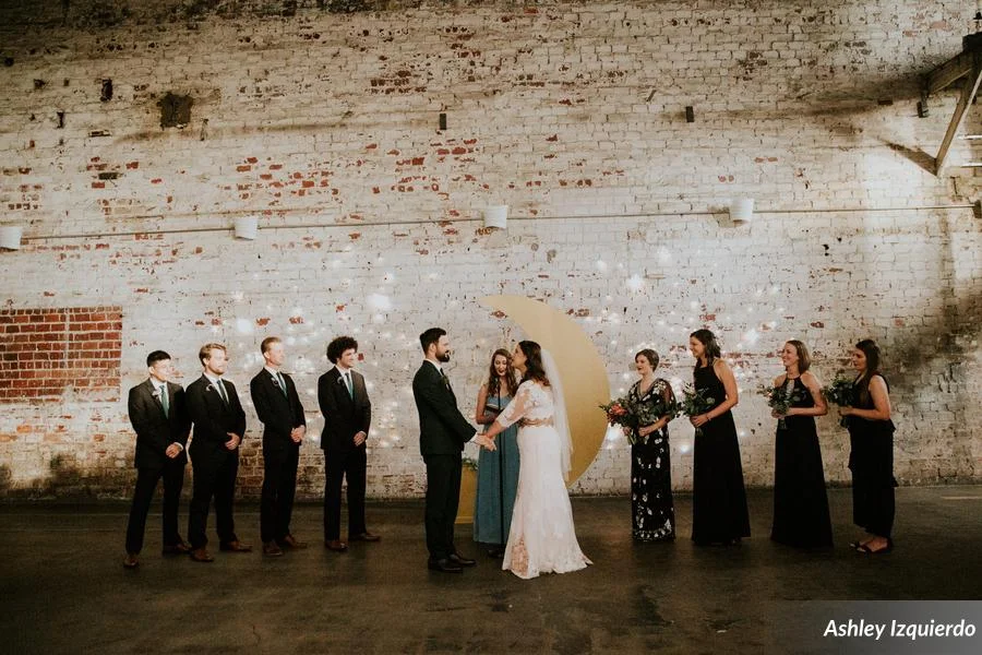 The couple had a close friend officiate and do a reading of their favorite bible verses.