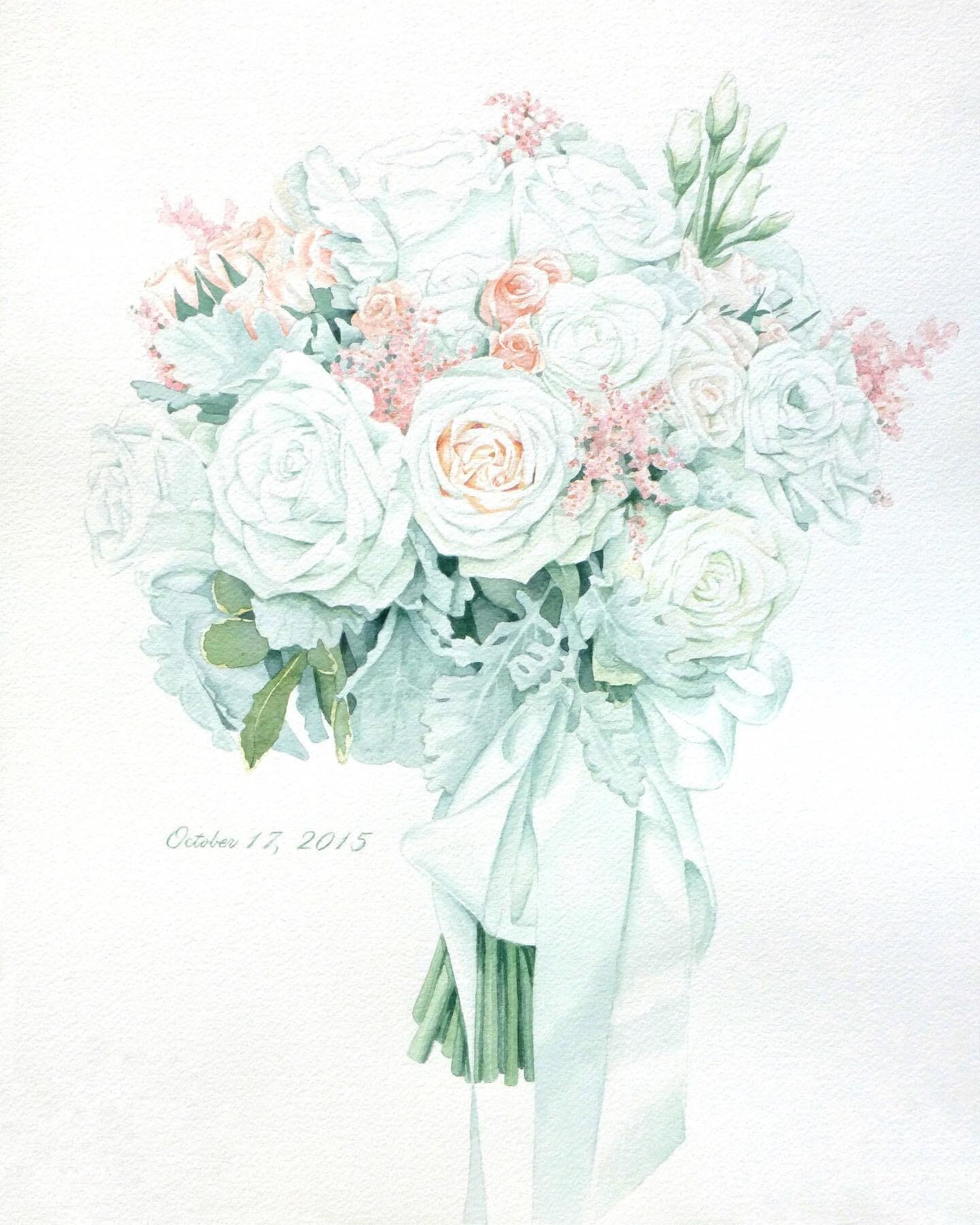 Fall and winter wedding season is here, and I&rsquo;m already getting orders that will be Christmas gifts! 🎁 Puts me in a festive mood while I&rsquo;m painting. 😊🎄

#weddingbouquetpainting #watercolor #watercolorpainting #bridalbouquet #bridalflow