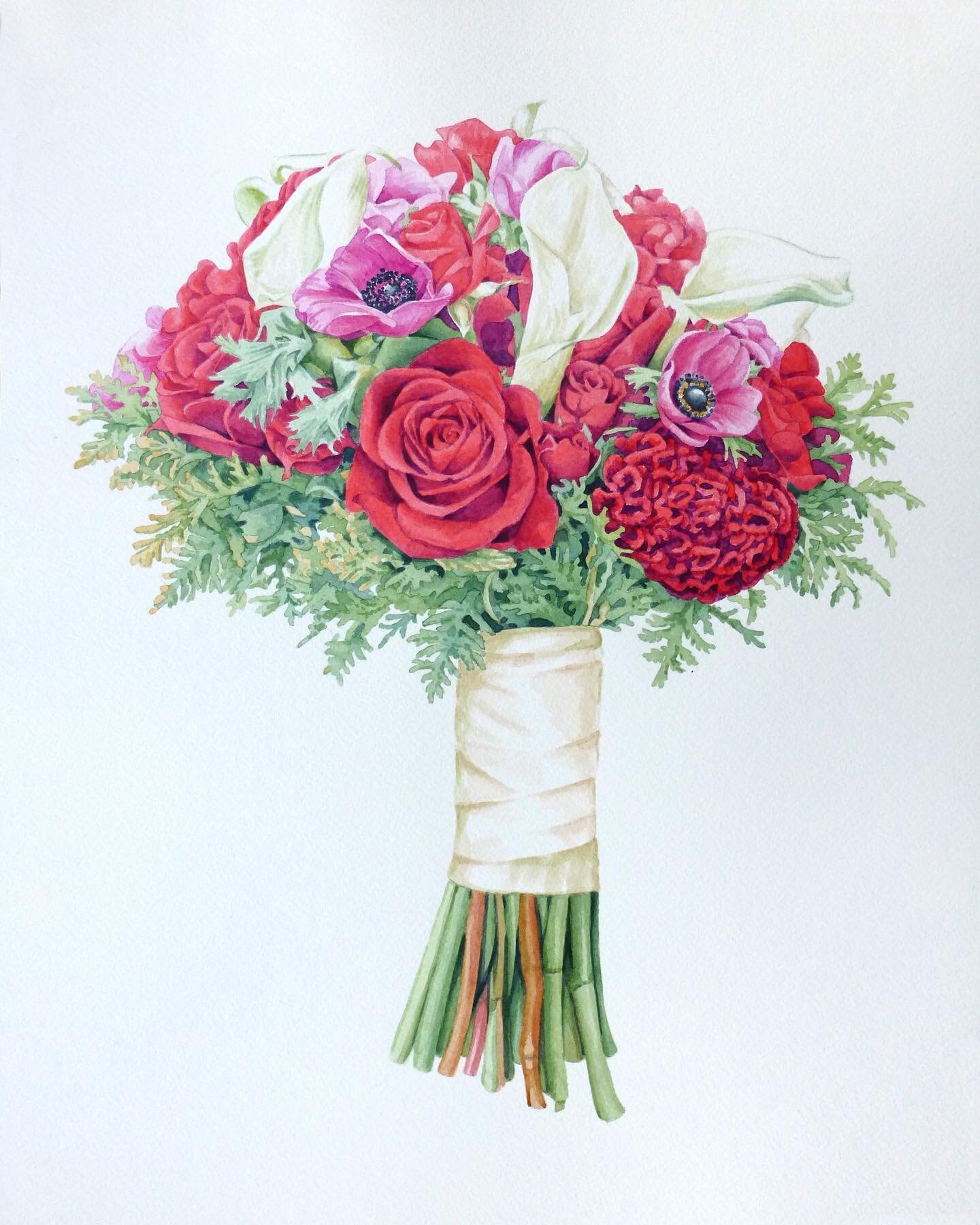 Happy Valentine&rsquo;s Day! 🌹💕

#weddingbouquets #weddingbouquetpainting #weddingbouquetpreservation #anniversarygift #paperanniversary #watercolorpainting #watercolorroses #bridalflowers #etsywedding #etsyartist #custompainting #weddingdaydetails