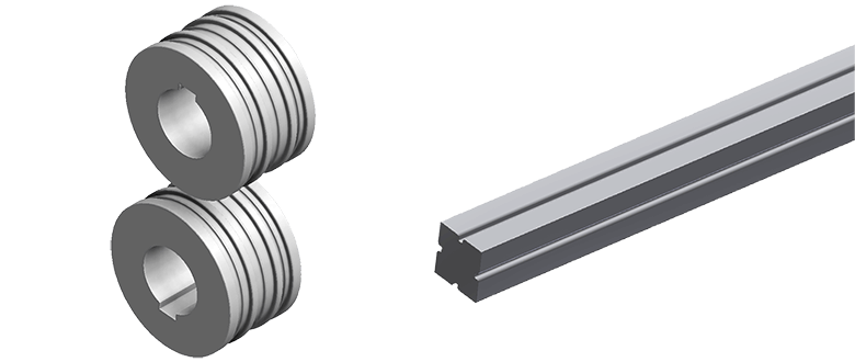 Set of Square Bar Embossing Rollers 304 NOA60