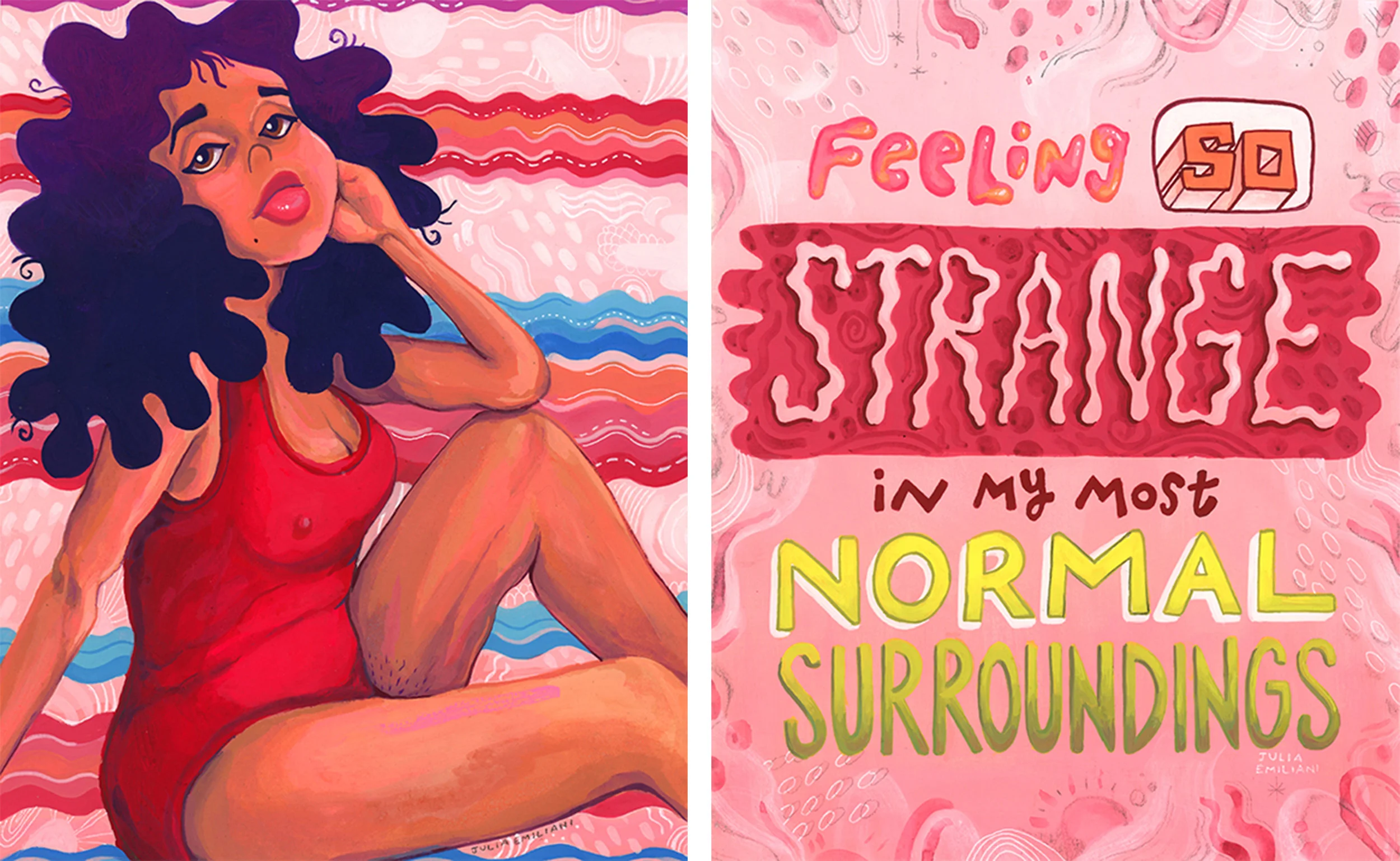 Left: Like Farrah , Right: Feeling Strange